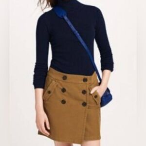 Jcrew Khaki Safari Button Front Skirt!